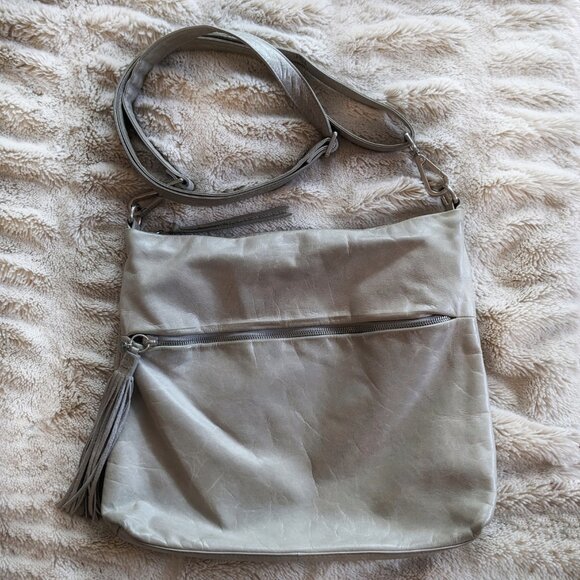 HOBO Taupe Convertible Medium Crossbody/Backpack Removable Strap Bag w/Tassel - Picture 1 of 11